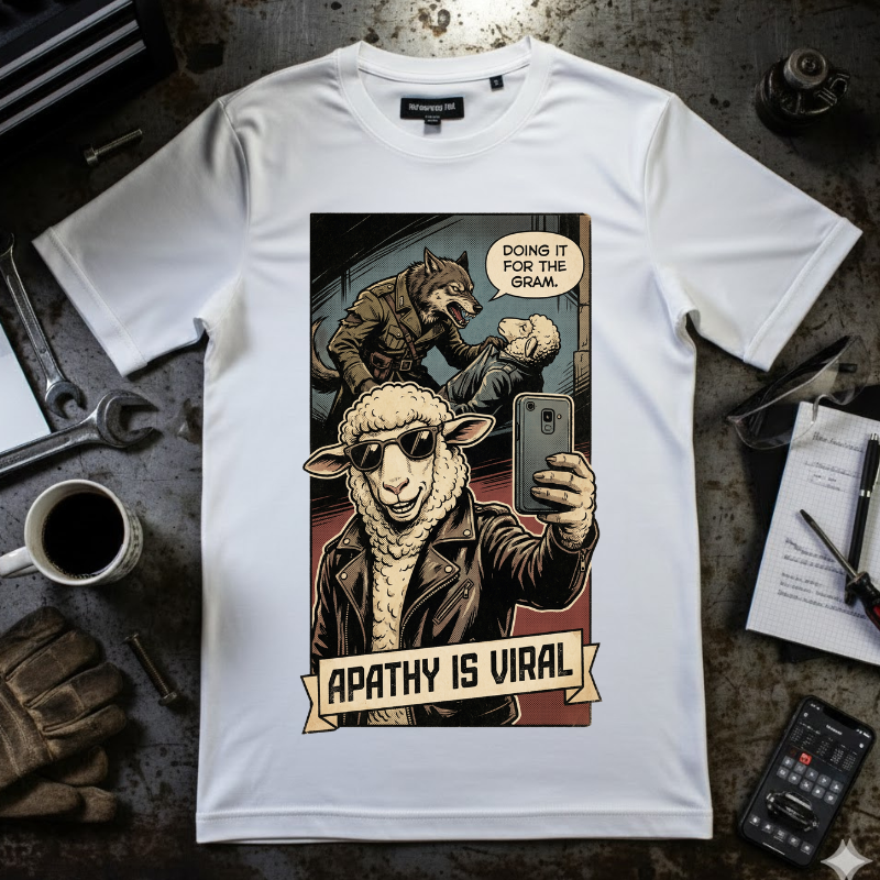 Apathy Is Viral Shirt Vintage Comic Graphic Tee Retro Satirical Humor Shirt Social Media Sarcasm Gift Streetwear Art