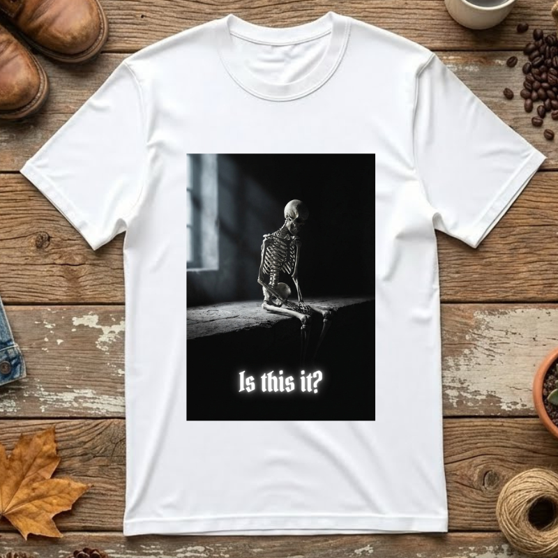 He'll Text Back Skeleton T-Shirt - Vintage Dark Humor Tee - Gothic Horror Graphic Shirt - Relatable Sarcastic Ghosting Gift - Retro Aesthetic Streetwear