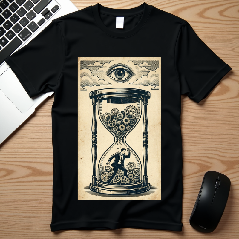 Vintage Dystopian Surrealism Shirt, All Seeing Eye Retro Graphic Tee, Dark Academia Clothing, Steampunk Gear T-Shirt, Gift for Philosophy Lovers, Oversized Unisex Corporate Satire Apparel