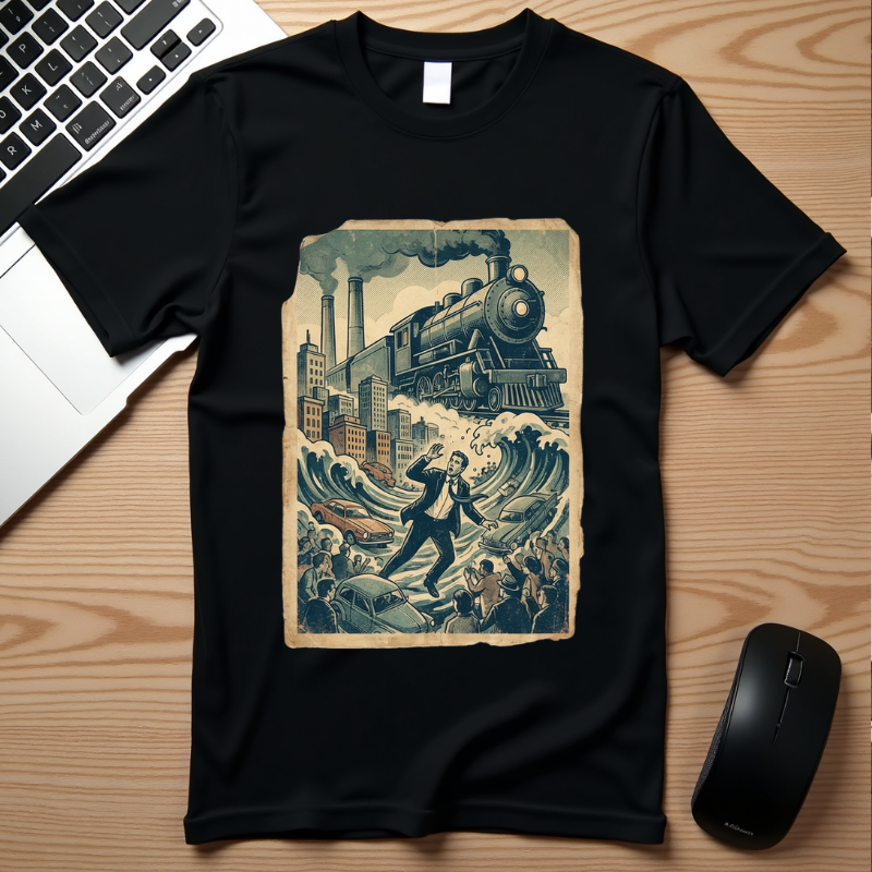 Vintage Dystopian Work Overload Shirt, Retro All-Seeing Eye Tee, Corporate Burnout Graphic, Dark Academia Aesthetic, Gift for Office Workers, Philosophy Satire Unisex T-Shirt