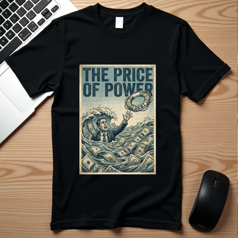 Vintage Dystopian Debt Shirt, Retro All-Seeing Eye Tee, Corporate Tech Overload Graphic, Dark Academia Aesthetic, Gift for Economists & Techies, Philosophy Satire Unisex T-Shirt