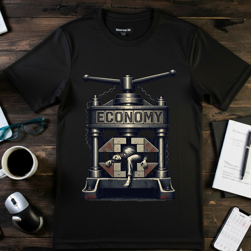 Vintage Dystopian Work Overload Shirt | Retro All-Seeing Eye Tee | Corporate Burnout Graphic | Dark Academia Aesthetic | Gift for Office Workers | Philosophy Satire Unisex T-Shirt