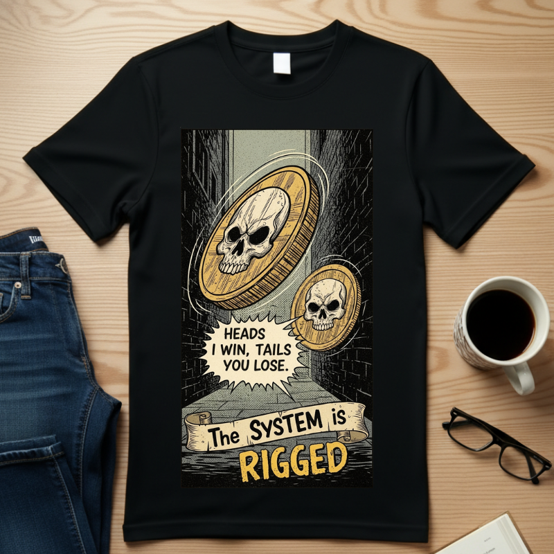 Vintage Satirical T-Shirt | Political Theater & Rigged System Retro Comic Tee | Sarcastic Dark Humor Shirt | Unisex Premium Cotton Graphic Tee