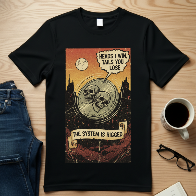 Vintage Satirical T-Shirt | Political Theater & System is Rigged Retro Tee | Sarcastic Dark Humor Shirt | Unisex Premium Cotton Graphic Tee