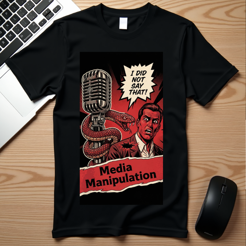 Media Manipulation Shirt - Retro Comic Propaganda Tee - Fake News Satire T-Shirt - Sarcastic Political Gift - Vintage Journalism Graphic Tee