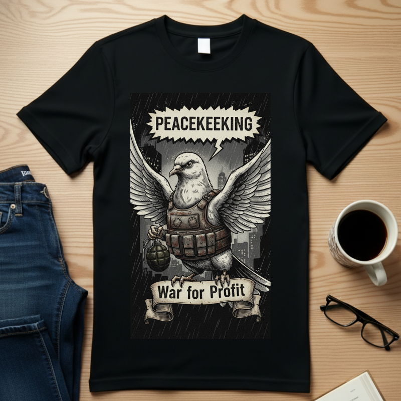 Vintage Satire Graphic Tee - Retro Political Comic Shirt - Media Manipulation & Anti-War Art - Sarcastic Social Commentary T-Shirt