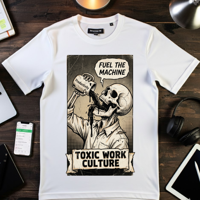 Toxic Work Culture Shirt, Fuel The Machine Skeleton Tee, Productivity Coffee Graphic, Sarcastic Office Worker Gift, Vintage Grunge Streetwear