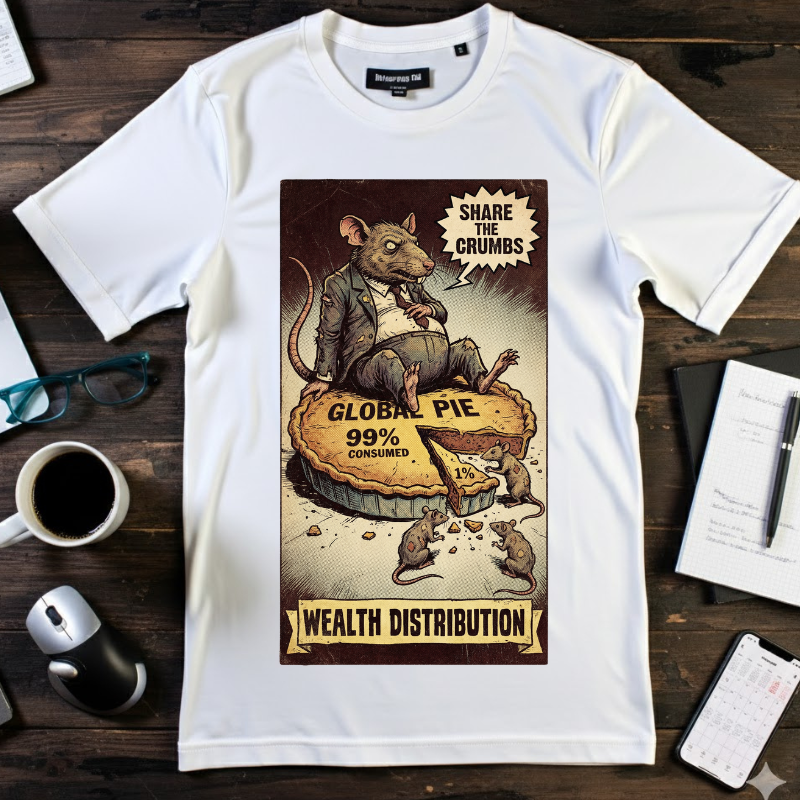 Share The Crumbs Shirt, Wealth Distribution Satire Tee, Vintage Capitalism Political Graphic, Social Justice Streetwear, Anti-Greed Rat Gift