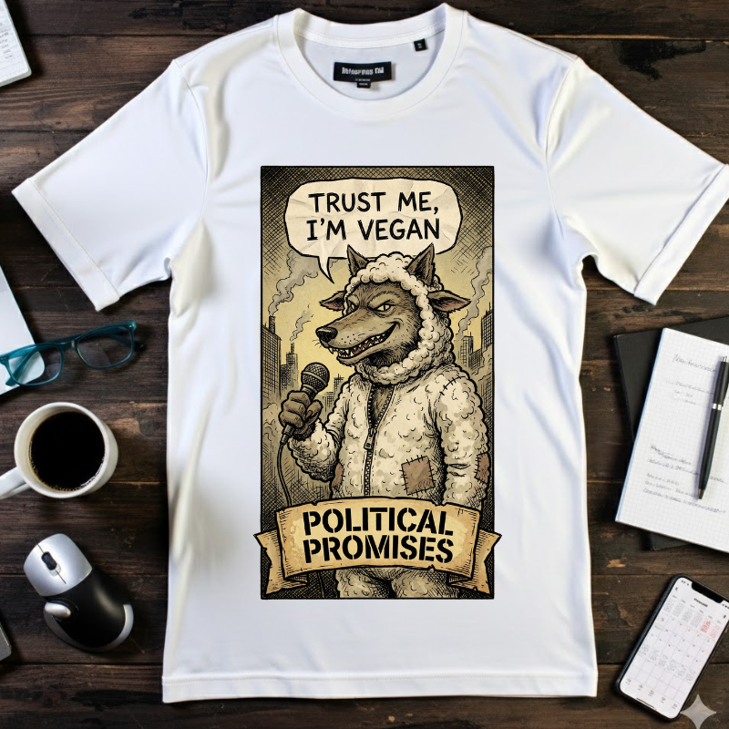 Political Promises Shirt, Wolf in Sheep's Clothing T-Shirt, Sarcastic Social Commentary Tee, Vintage Grunge Satire Apparel, Free Thinker Gift