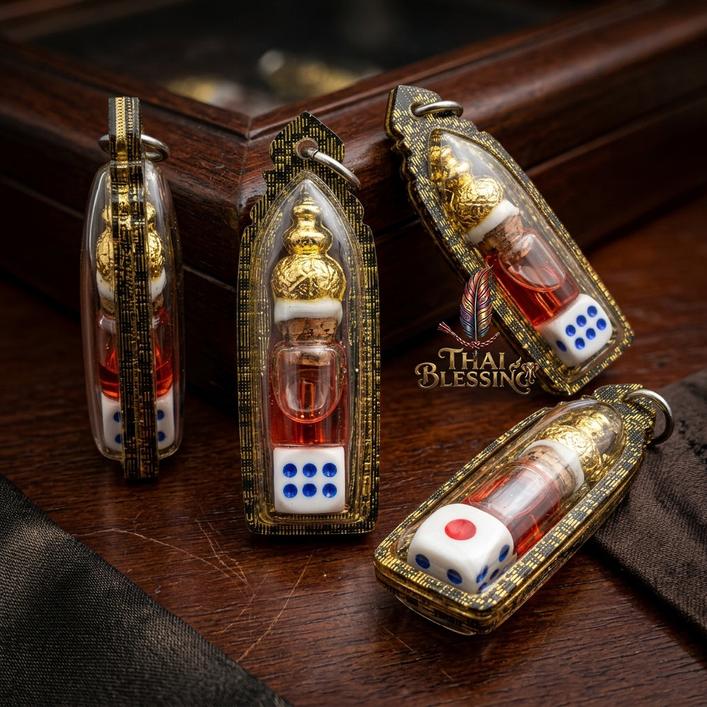 🎲 The Gambler’s Vanguard: Takrut Kan Panan & Lucky Dice Set – Luang Pu Kam Peng – The Ultimate Alchemical Engine for High-Stakes Victory and Infinite Wealth!