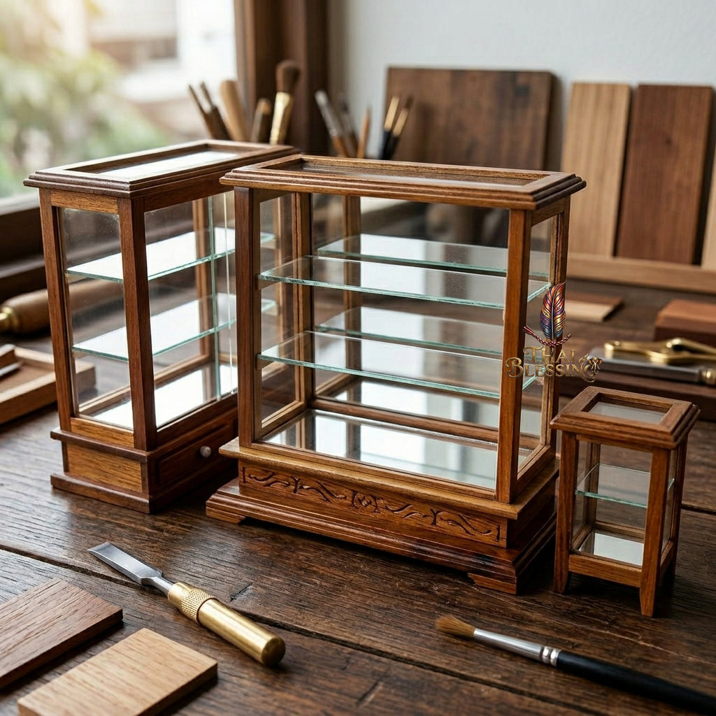 🔱 Handcrafted Miniature Antique Golden Teakwood Bakery & Cake Display Cabinet: Symmetrical Twin Sliding Glass Doors – Dual Integrated Structural Drawers – Premium Insect-Resistant Solid Teak Masterpiece! Compact Counter