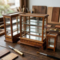 🔱 Handcrafted Miniature Antique Golden Teakwood Bakery & Cake Display Cabinet: Symmetrical Twin Sliding Glass Doors – Dual Integrated Structural Drawers – Premium Insect-Resistant Solid Teak Masterpiece! Compact Counter