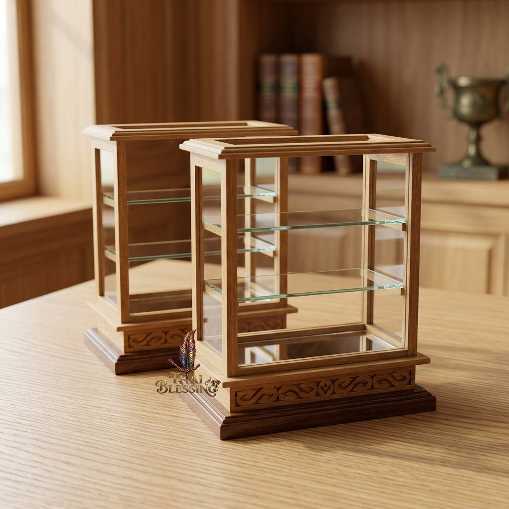 🔱 Handcrafted Miniature Antique Golden Teakwood Bakery & Cake Display Cabinet: Symmetrical Twin Sliding Glass Doors – Dual Integrated Structural Drawers – Premium Insect-Resistant Solid Teak Masterpiece!
