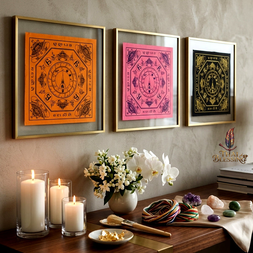 ✨👑 Sacred Srivijaya Sovereign Blessing Yantra Cloth - Achan Plian Hatya Non 2019 Legacy Scroll, Omnidirectional Wealth Attraction Shield, Premium Corporate Authority Spiritual Wall Art