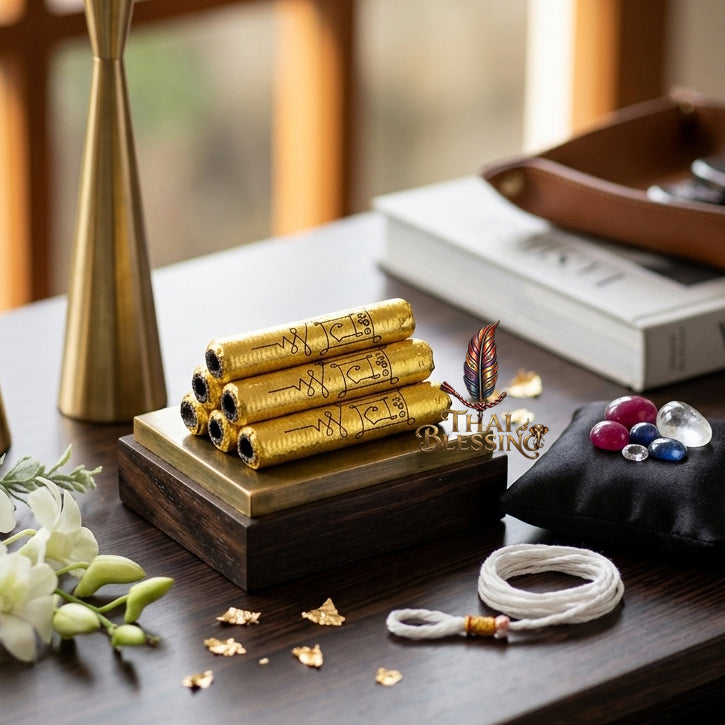 ✨SiamZen™ Authentic Takrut Na Pat Talot Thai Amulet—Solid Silver Gold Leaf Sovereign Authority Presence, Quantum Aura Shielding, Prestige Frequency & Business Abundance Alignment Scroll Talisman 2.5cm Consecrated by Luang Pu Yot Wat Vihan Sung