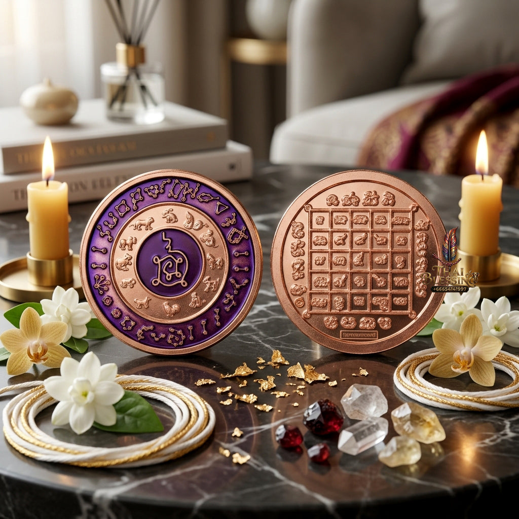 ✨👑🌌 Sacred Celestial Zodiac Alignment Coin - Luang Phor Wan 2019 Maha Choke Wealth Edition, Premium Alpaca National Tricolor Motif with Red Botanical Infusion, Ultimate Executive Destiny Realignment & Capital Accumulation Matrix 11