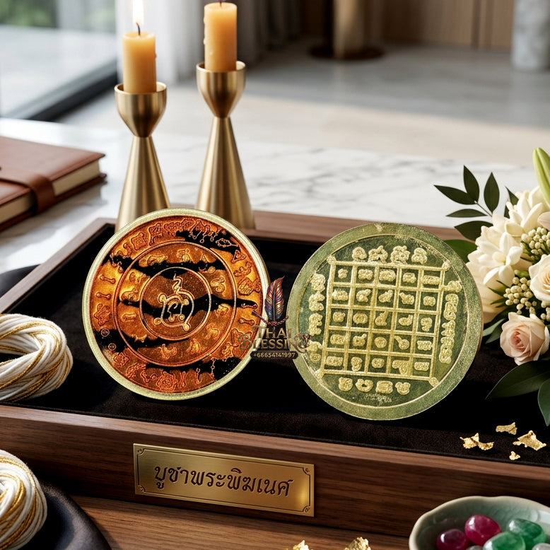 ✨👑🌌 Sacred Celestial Zodiac Alignment Coin - Luang Phor Wan 2019 Maha Choke Wealth Edition, Premium Alpaca National Tricolor Motif with Red Botanical Infusion, Ultimate Executive Destiny Realignment & Capital Accumulation Matrix
