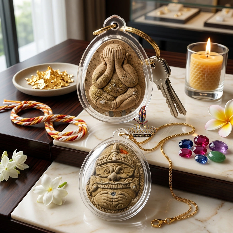 ✨ Authentic Phra Pit Ta Back-to-Rahu – Sacred Brown Herb-Infused Edition, Luang Pu Key, Wat Si Lamyong 2014 “Song Nam” Edition – Rare Spiritual Heritage for Wealth & Protection