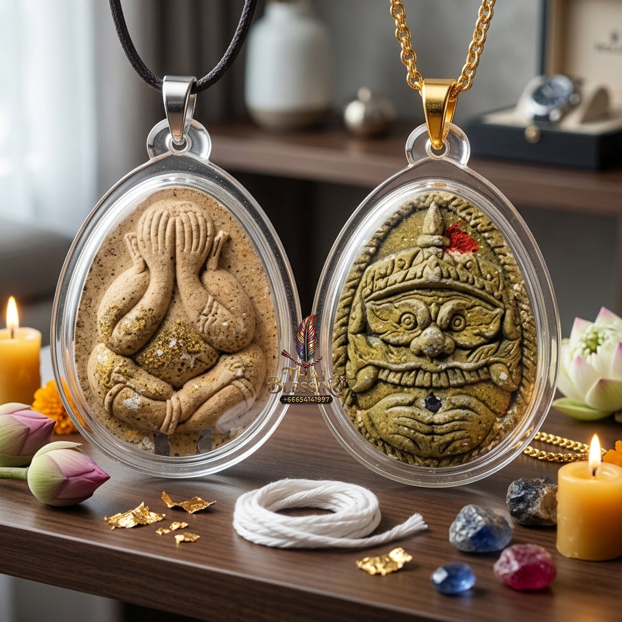 ✨ Authentic Phra Pit Ta Back-to-Rahu – Sacred Brown Herb-Infused Edition, Luang Pu Key, Wat Si Lamyong 2014 “Song Nam” Edition – Rare Spiritual Heritage for Wealth & Protection
