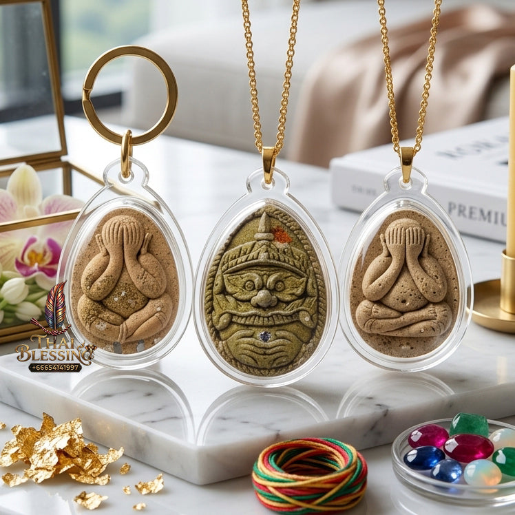 ✨ Authentic Phra Pit Ta Back-to-Rahu – Sacred Brown Herb-Infused Edition, Luang Pu Key, Wat Si Lamyong 2014 “Song Nam” Edition – Rare Spiritual Heritage for Wealth & Protection