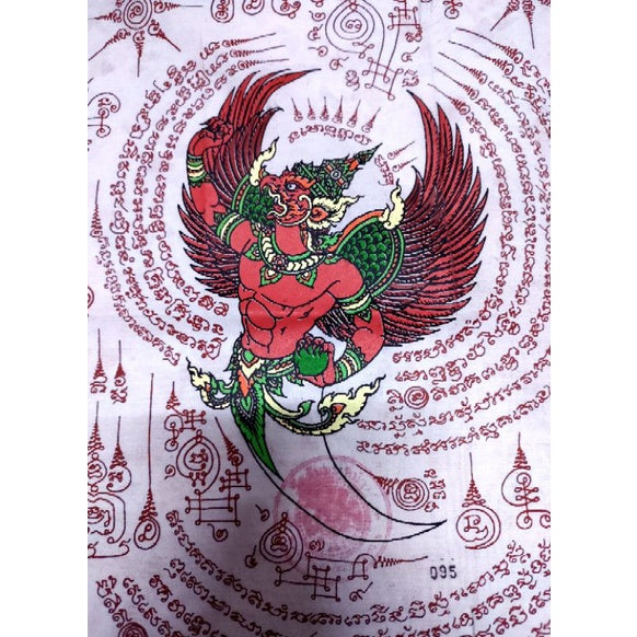 🦅 Garuda Claw Yantra Cloth A3 – Sacred Wealth Power from Chiang Rai Temple (San Ma Mao)