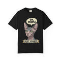 Funny Sphynx Cat Shirt - "Ew, People" Hoodie - Sarcastic Introvert Gift - Hairless Cat Tee - Silent Judgment Graphic Shirt - Grunge Style Cat Lover Top Black