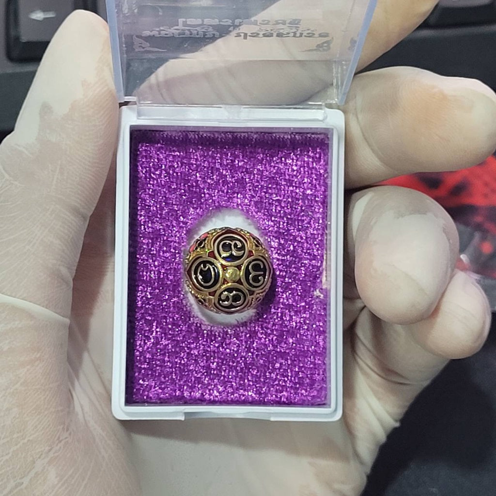 🔔 Ultra Wealth Mercury Gong Amulet 2021 – Danger Warning & Prosperity Magnet by Kruba Kham Fan Gold enamel