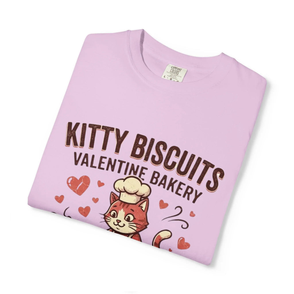 Kitty Biscuits T-Shirt | Valentine Bakery Cat All You Knead Is Love Graphic Tee