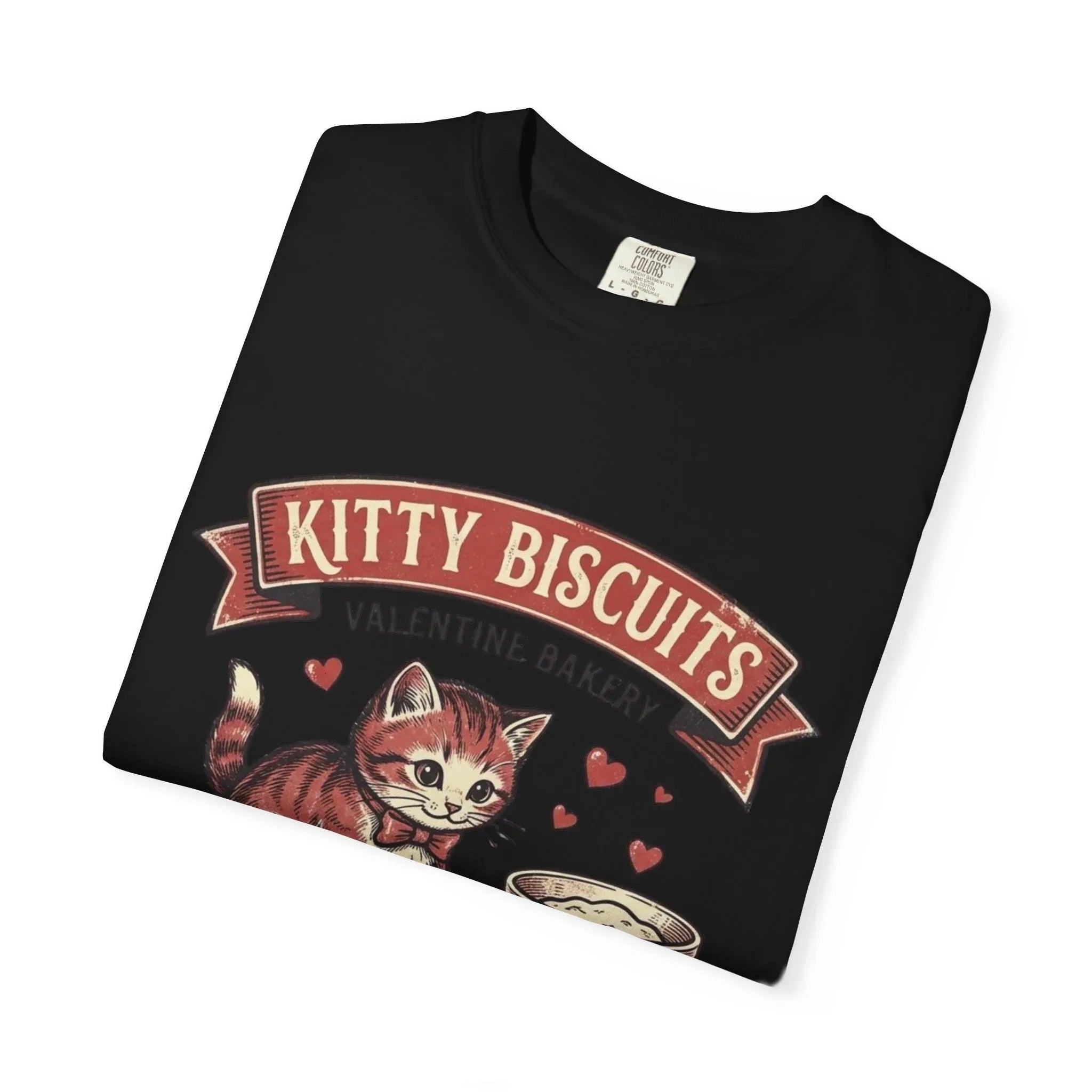 Kitty Biscuits T-Shirt | Valentine Bakery Cat We Knead You Graphic Tee