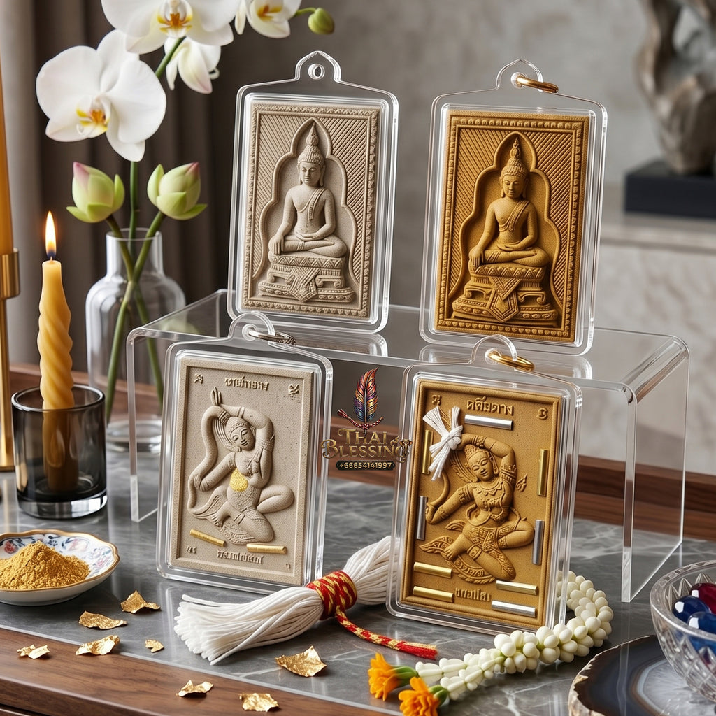 ✨🧘‍♂️👑 Authentic Thai Amulet Phra Somdej - Cosmic Ascendancy Medallion (5.2x3.5 cm), Luang Pu Kambu 2013 Imperial 9-Core Capital Grid