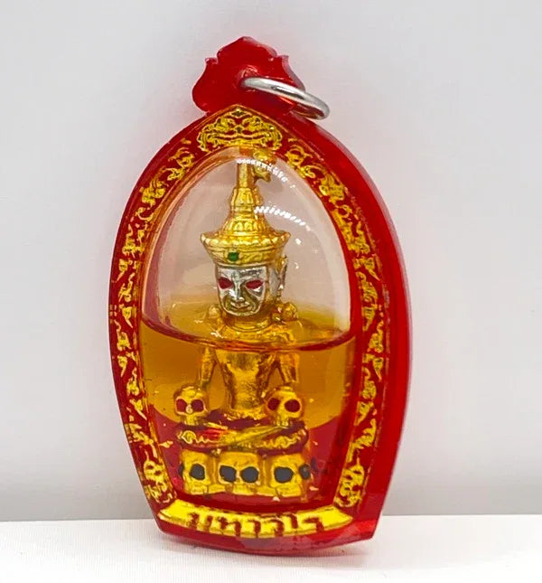 Powerful Phaya Ngang Amulet by Phra Ajarn Amnat - 2567 Edition in White Maha Chanuan Alloy with Maha Senah Oil Coating