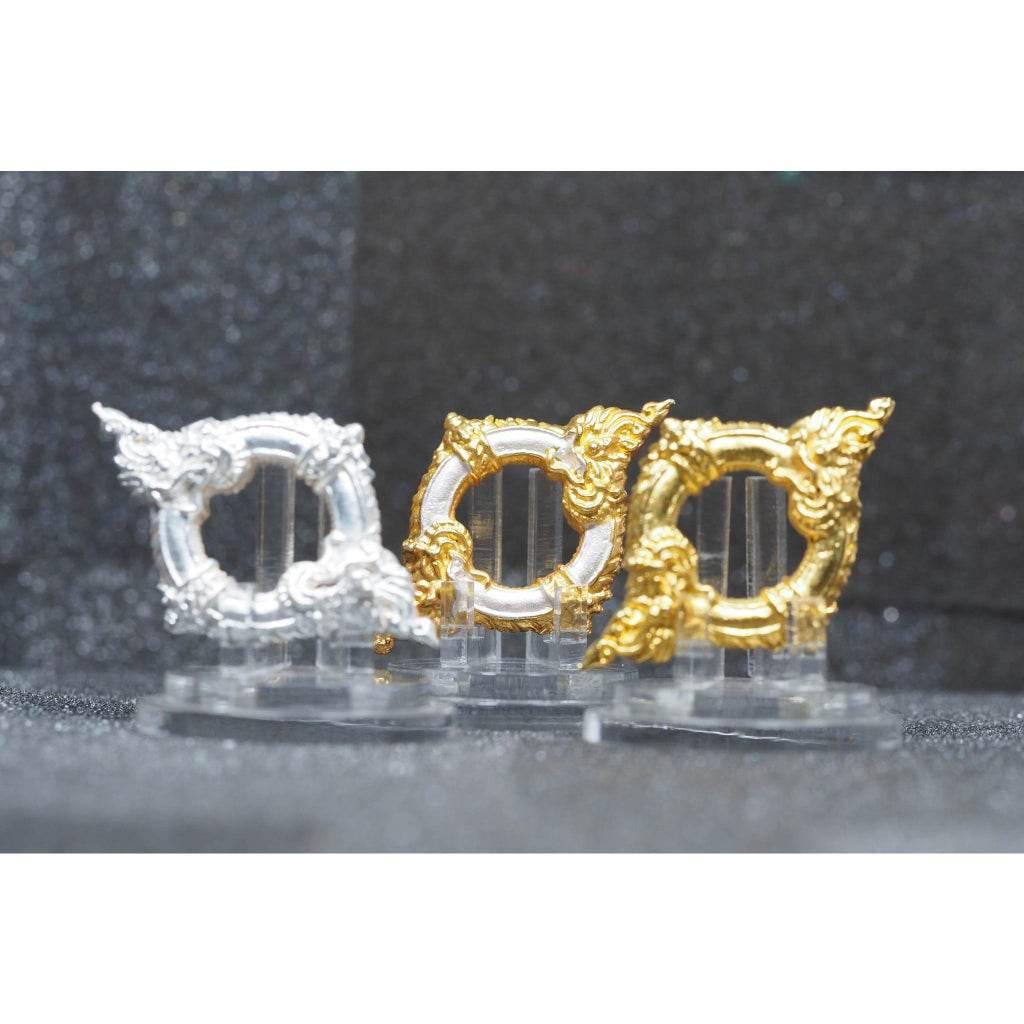 Thai Gold Plated Naga Amulet Charm by Thai Blessing Co for Protection and Prosperity