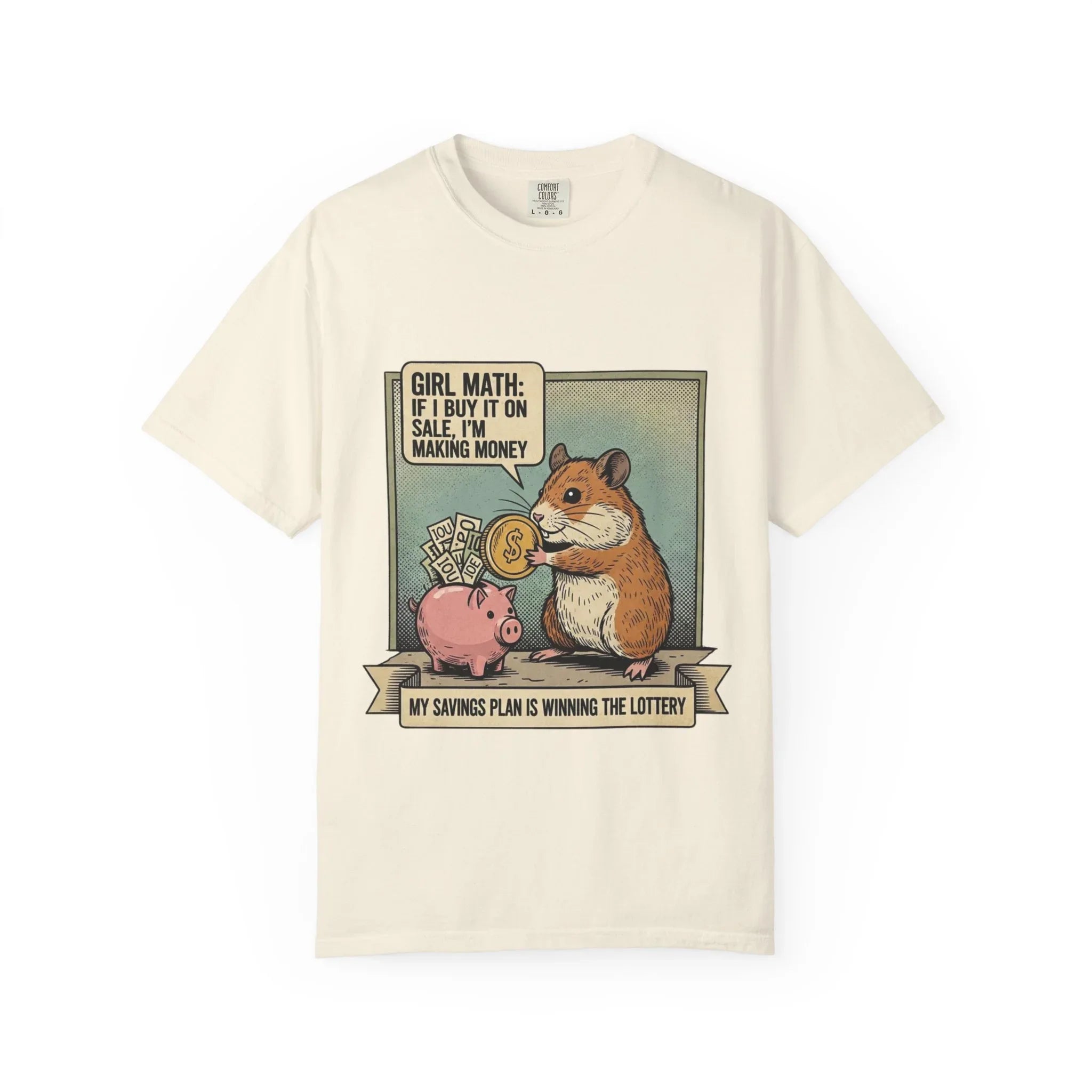 Funny Opossum "I Identify As Rich" Shirt - Sarcastic Inflation Arch-Nemesis Tee - Broke Life Screaming Opossum Graphic T-Shirt - Relatable Adulting Humor Gift - Vintage Dark Humor Streetwear Ivory