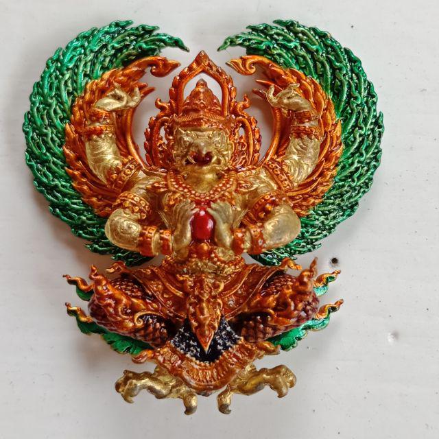 🦅 First Edition Garuda “Maha-Setthi Blessing” Amulet – Prosperity, Authority & Protection (Thailand 2019 / 2562 BE) Green enamel wings