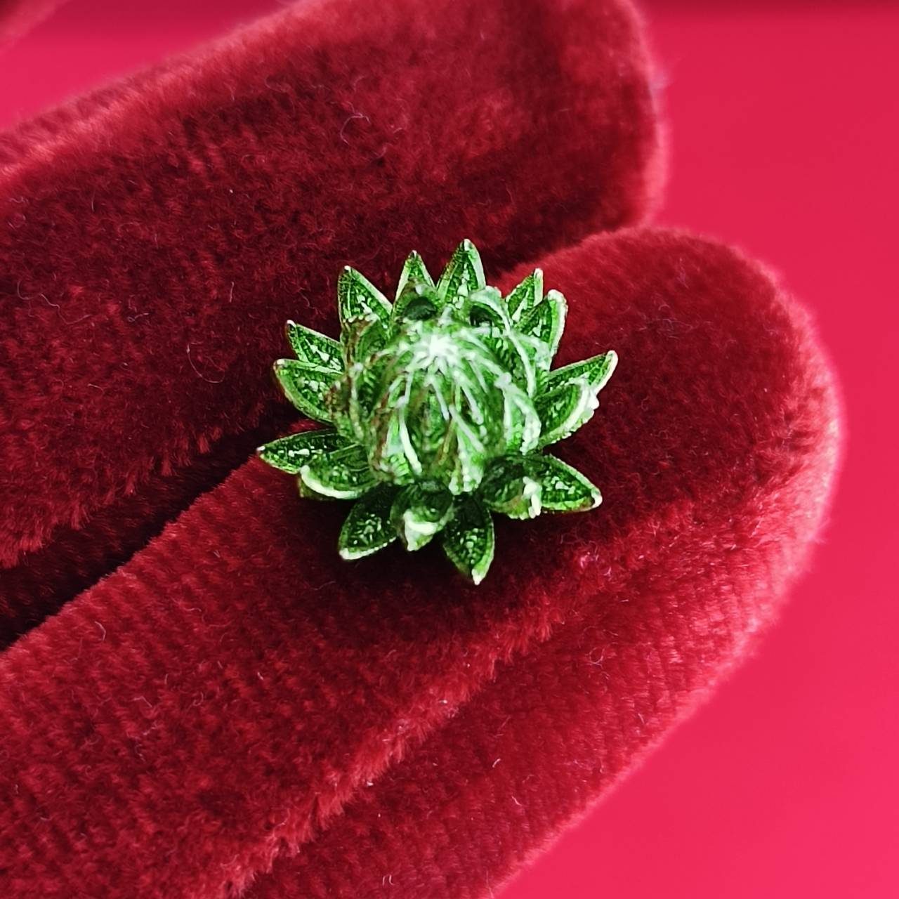 Sacred Pikul Flower Amulet – Prosperity & Blessing in Green Bronze