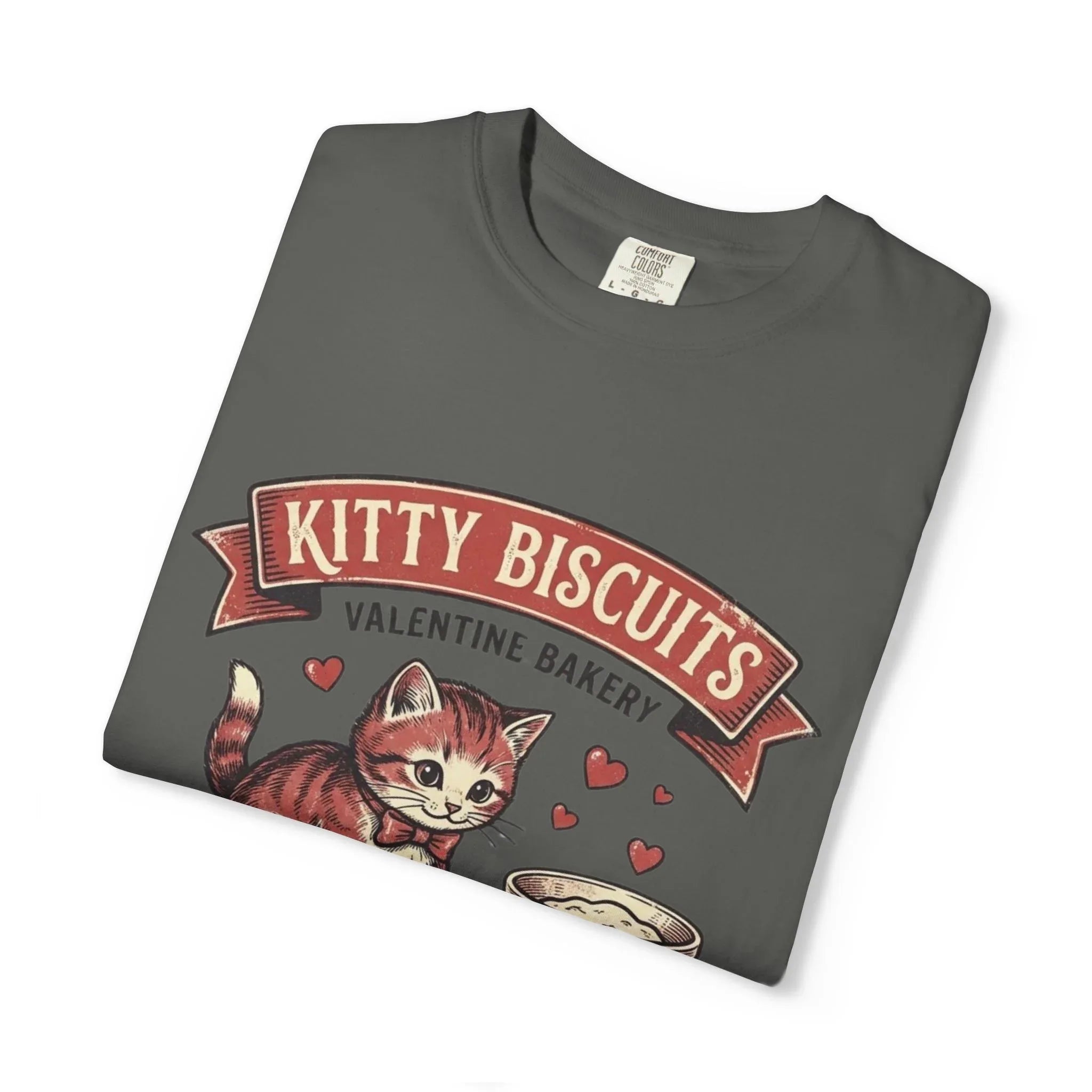 Kitty Biscuits T-Shirt | Valentine Bakery Cat We Knead You Graphic Tee