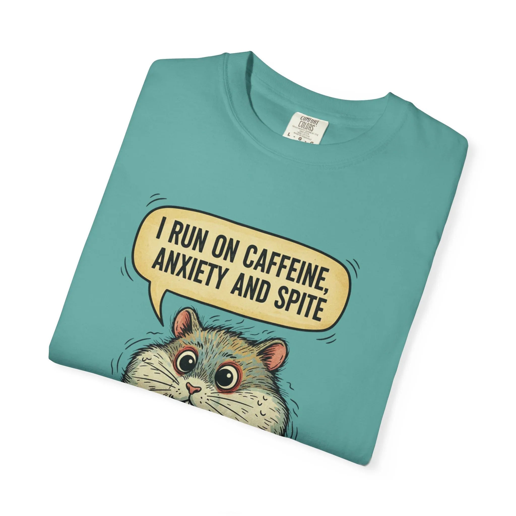 Funny Hamster Coffee Shirt - "Overthinking is My Cardio" T-Shirt - Caffeine Anxiety and Spite Gift - Sarcastic Mental Health Graphic Tee - Retro Jittery Hamster Overthinker Gift