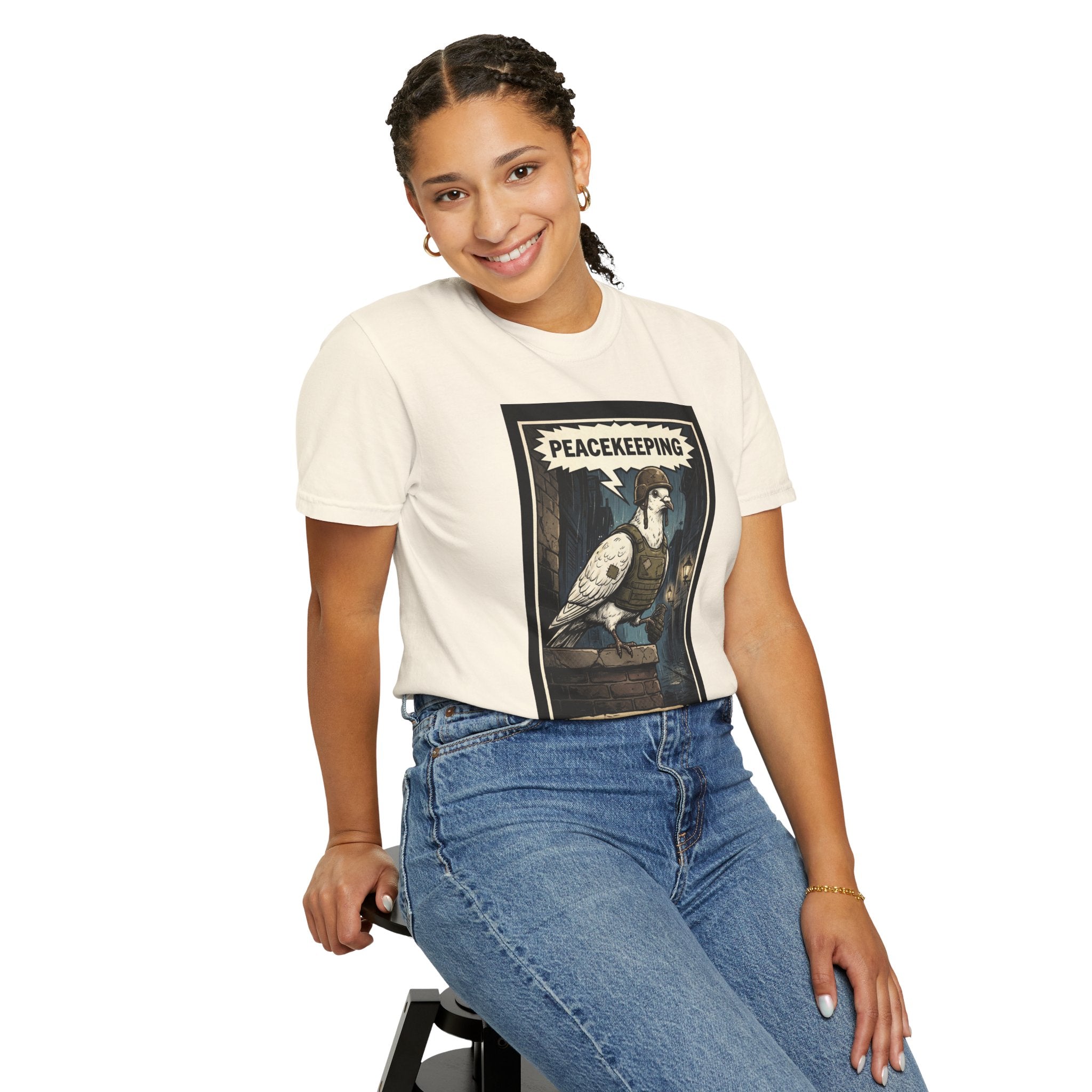 Peacekeeping War for Profit Shirt Anti War Political Satire Tee Vintage Dove Graphic Social Commentary Gift Retro Activist Apparel