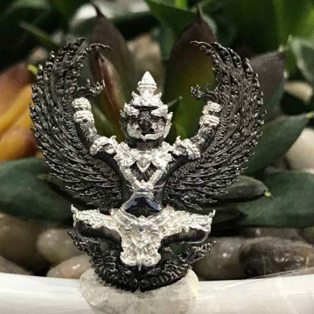 🦅Phaya Krut Thosayan Maharat Amulet – Luang Pu Udomsap Sri Saket Supreme Garuda King for Power, Protection & Prosperity Black rhodium silver