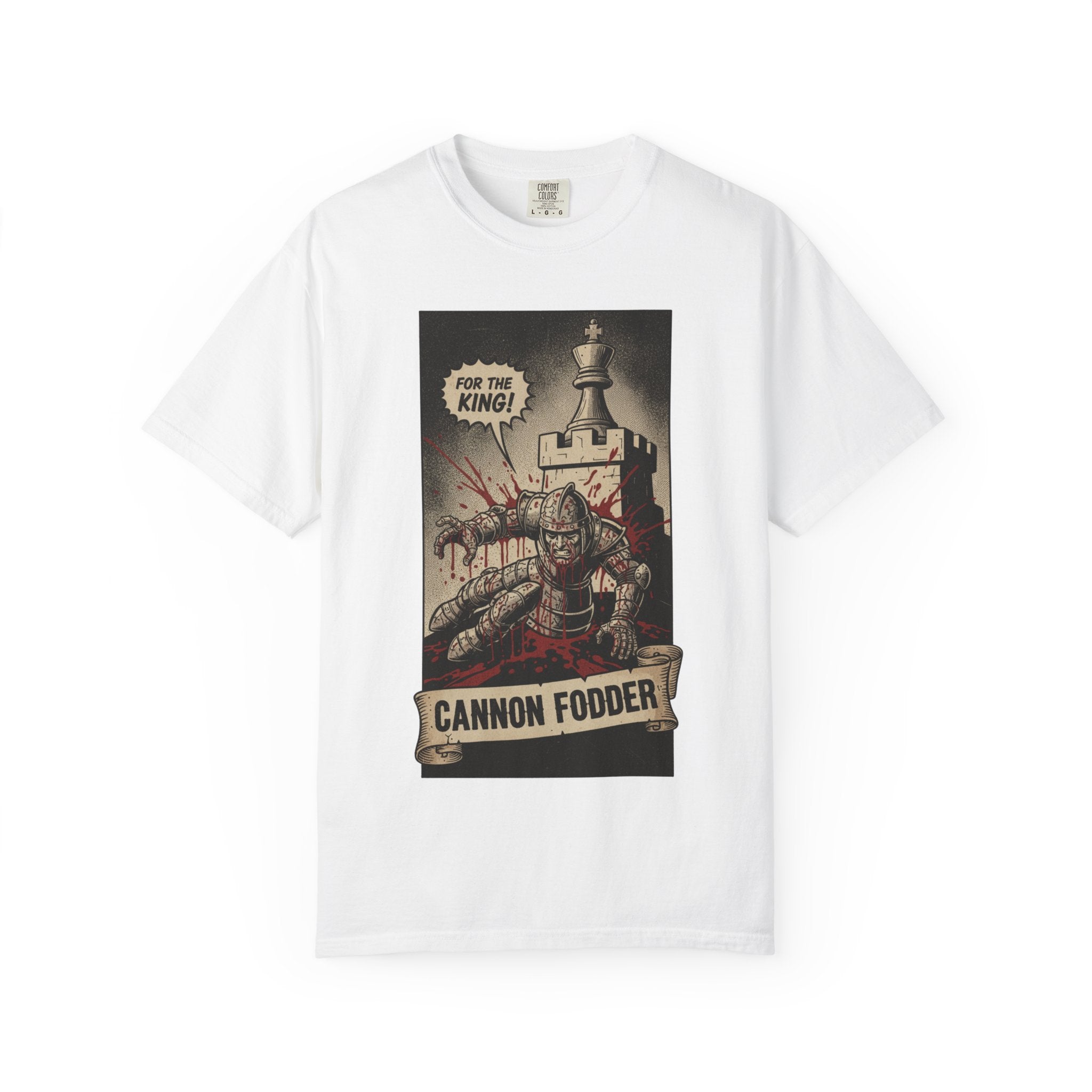 The System Is Rigged T-Shirt - Vintage Satirical Skull Graphic - Dark Humor Knight Chess Tee - Retro Propaganda Streetwear White