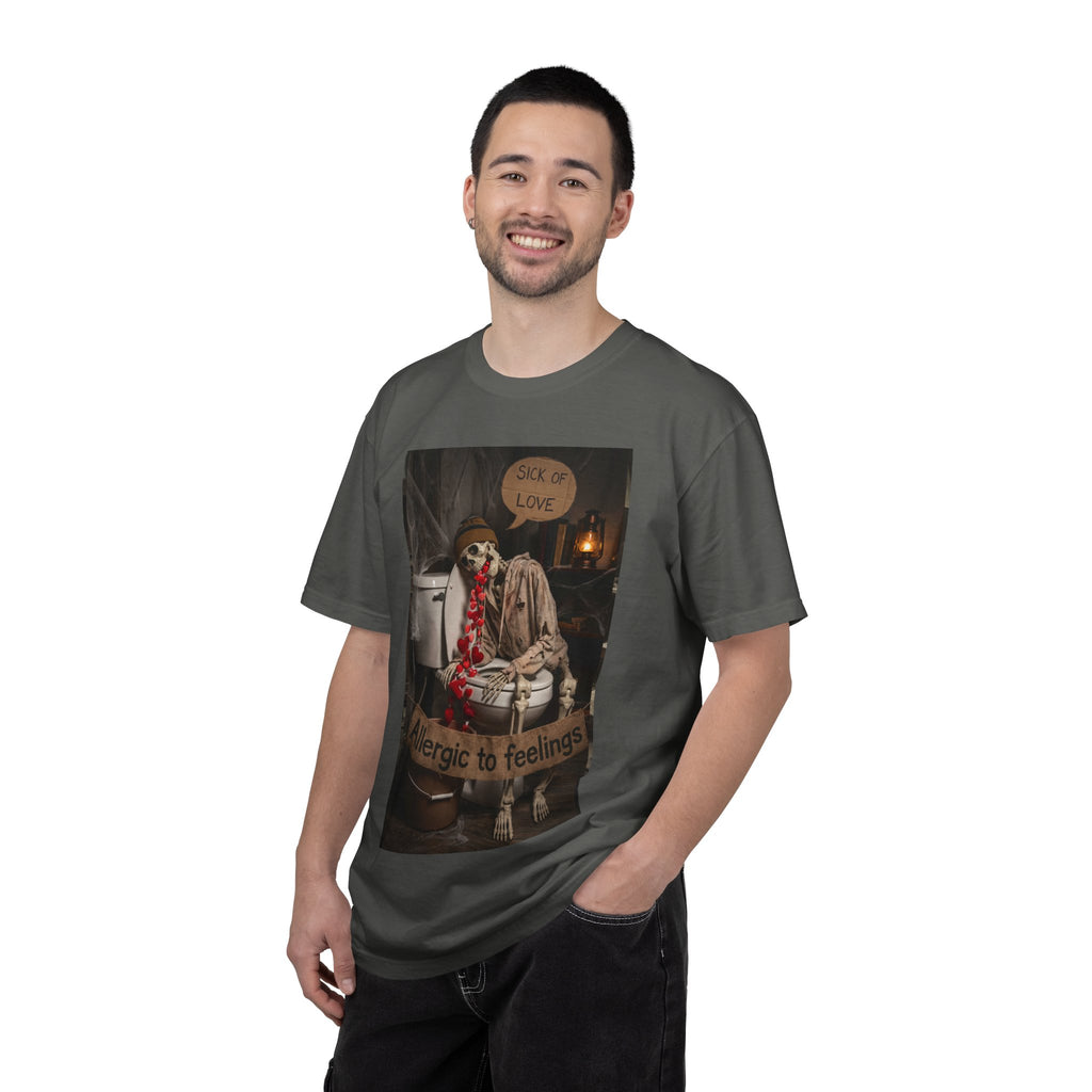 🤮 Sick of Love – Vintage Skeleton Heartbreak Satire & Grunge Streetwear Vintage Skeleton Graphic Tee - Sick of Love Dark Humor Streetwear