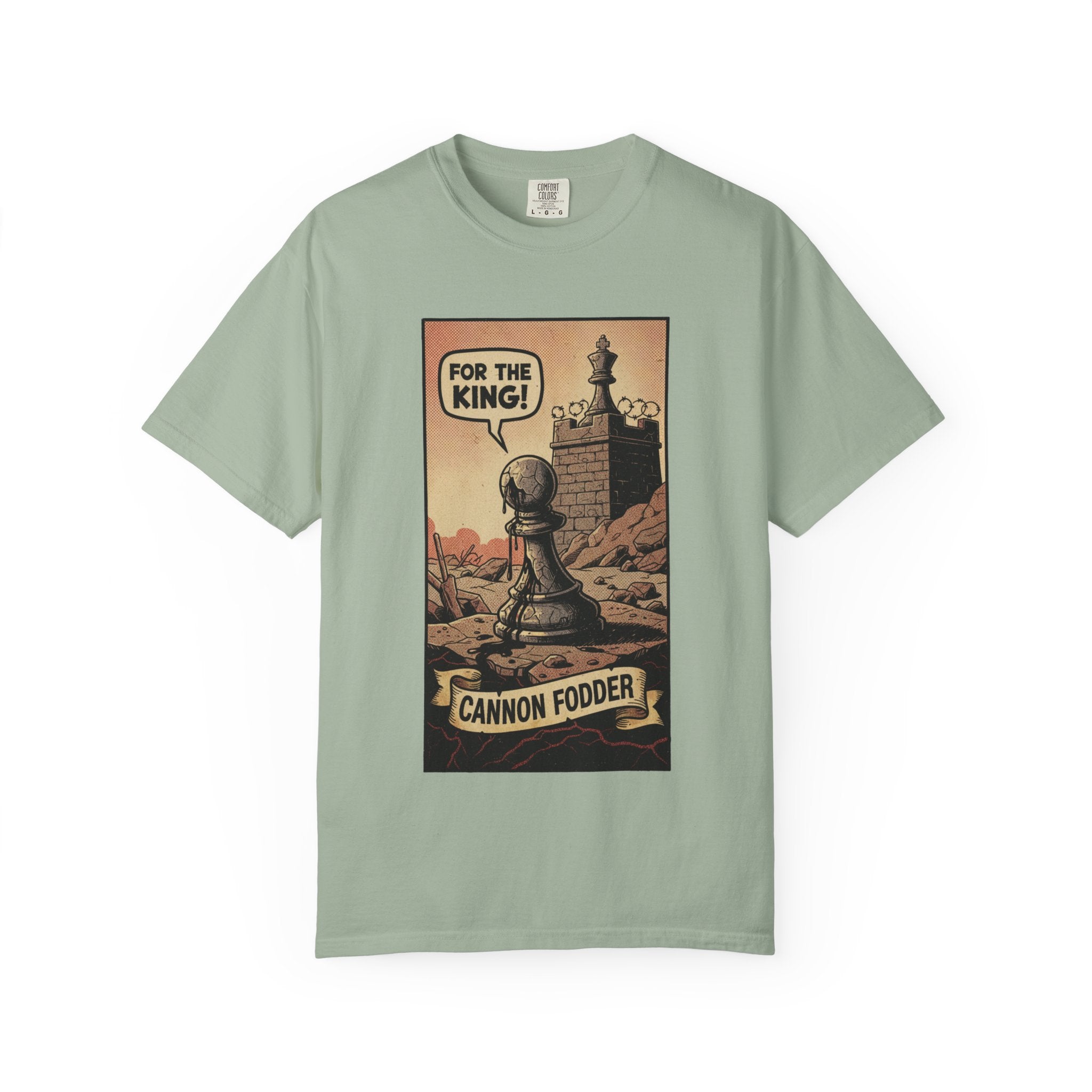 Cannon Fodder Chess T-Shirt - Distressed Vintage Pawn Graphic - Satirical Dark Humor Tee - Retro Political Streetwear Bay