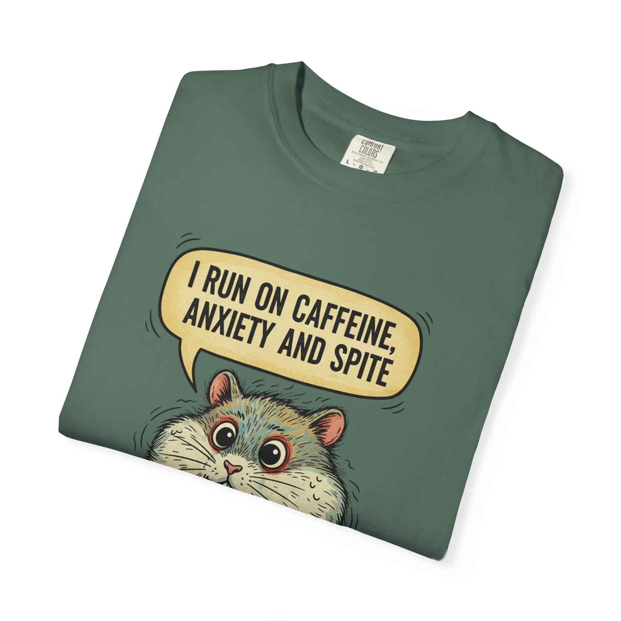Funny Hamster Coffee Shirt - "Overthinking is My Cardio" T-Shirt - Caffeine Anxiety and Spite Gift - Sarcastic Mental Health Graphic Tee - Retro Jittery Hamster Overthinker Gift