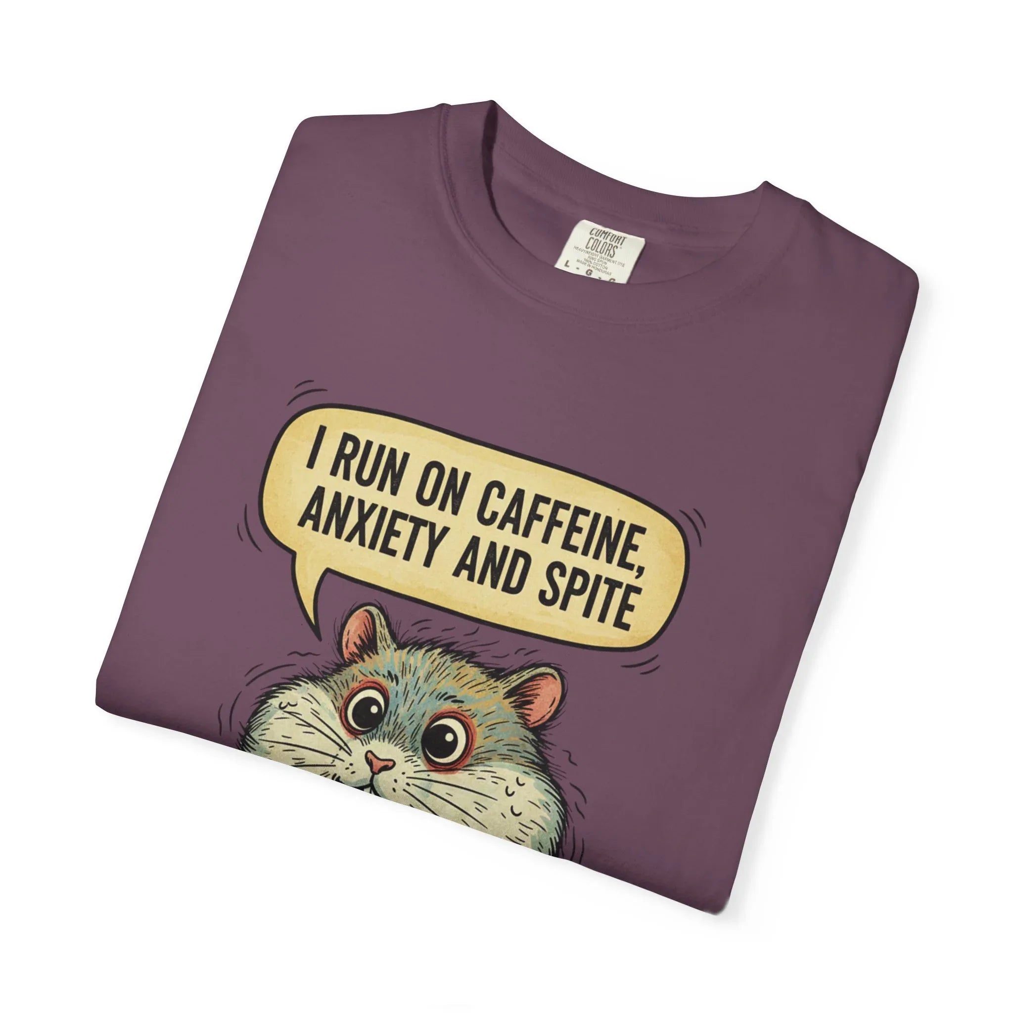 Funny Hamster Coffee Shirt - "Overthinking is My Cardio" T-Shirt - Caffeine Anxiety and Spite Gift - Sarcastic Mental Health Graphic Tee - Retro Jittery Hamster Overthinker Gift