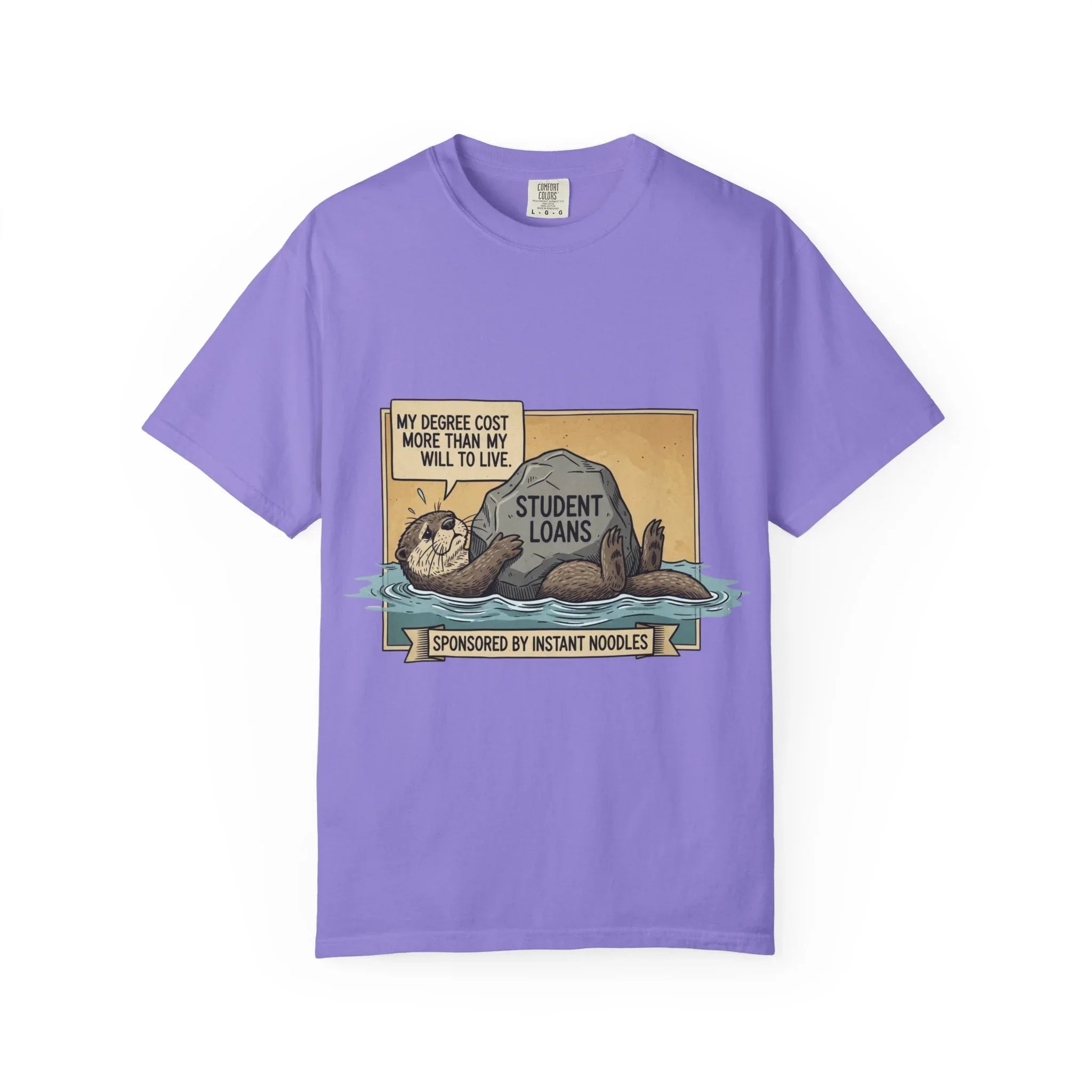 Funny Girl Math Shirt Hamster Saving Plan Tee Student Loan Otter Shirt Financially Stable Sloth Broke Life Gift Sarcastic Adulting Humor Violet