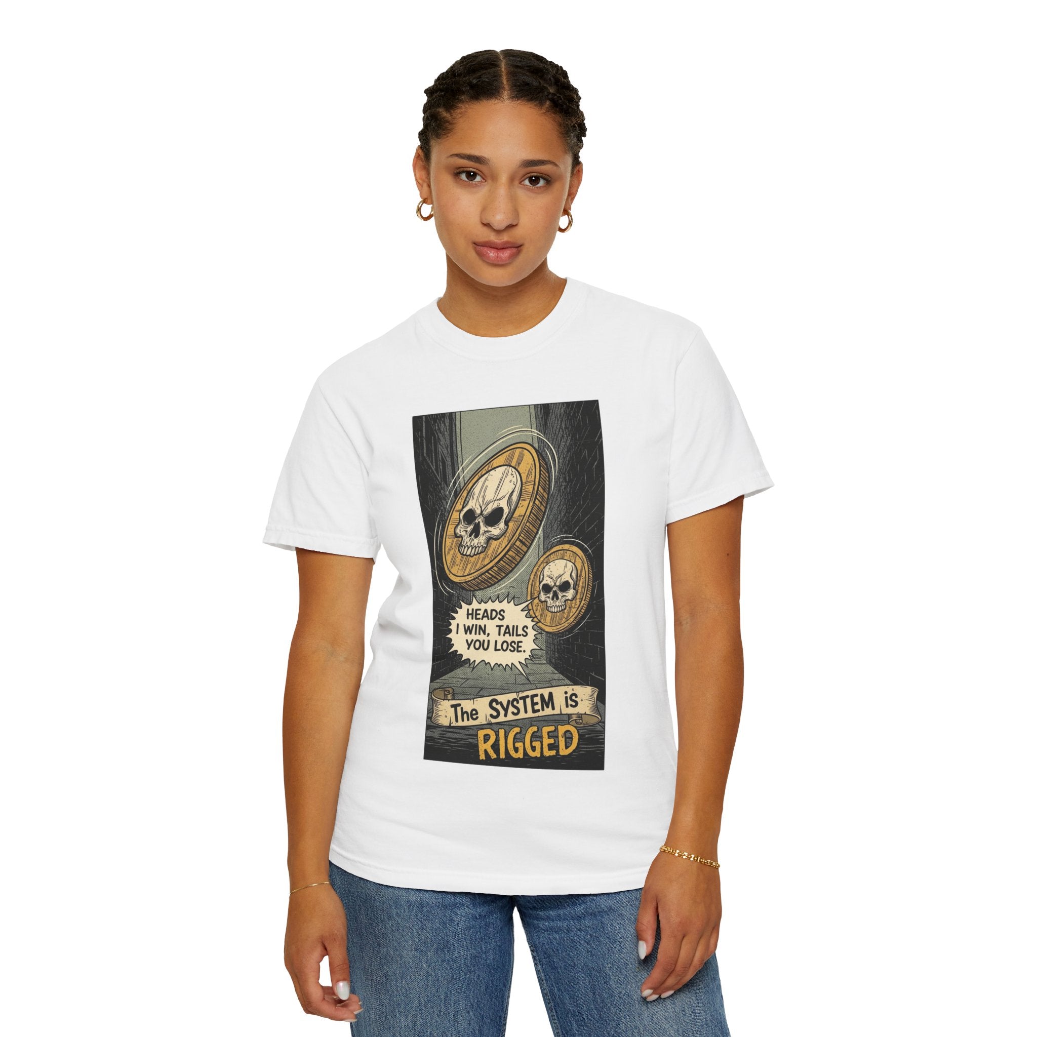 Vintage Satirical T-Shirt | Political Theater & Rigged System Retro Comic Tee | Sarcastic Dark Humor Shirt | Unisex Premium Cotton Graphic Tee