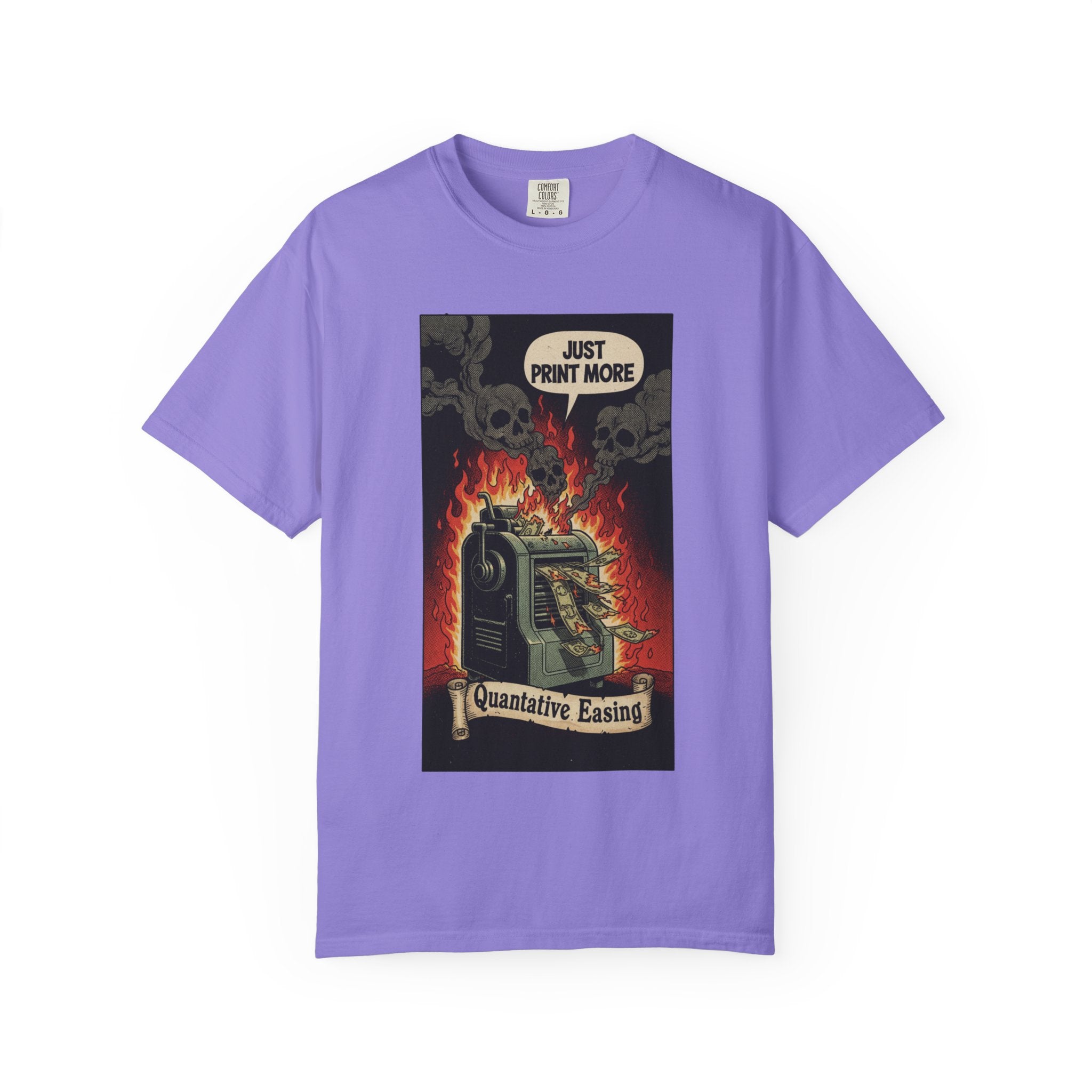 Vintage Satirical T-Shirt | Political Theater & System is Rigged Retro Tee | Sarcastic Dark Humor Shirt | Unisex Premium Cotton Graphic Tee Violet