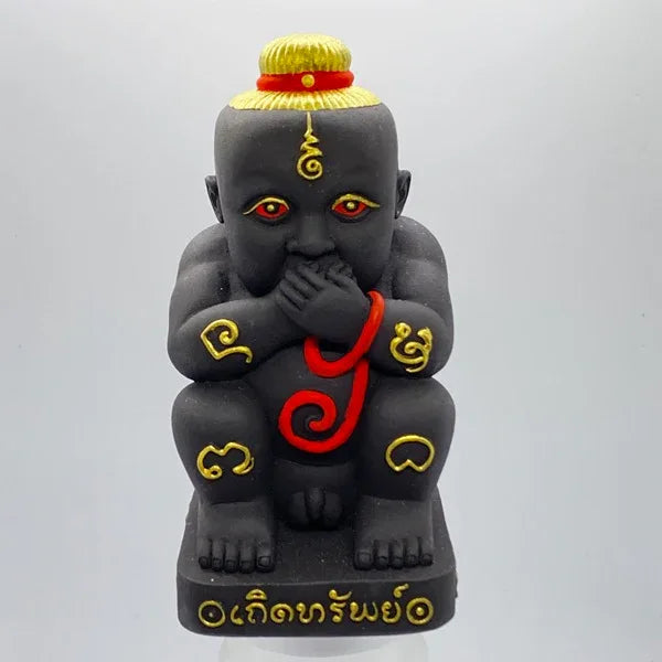 Kuman Dut Wealth Amulet – 2-Inch Spirit Child Prosperity Charm by Ajarn Nanboon (2025) for Good Fortune