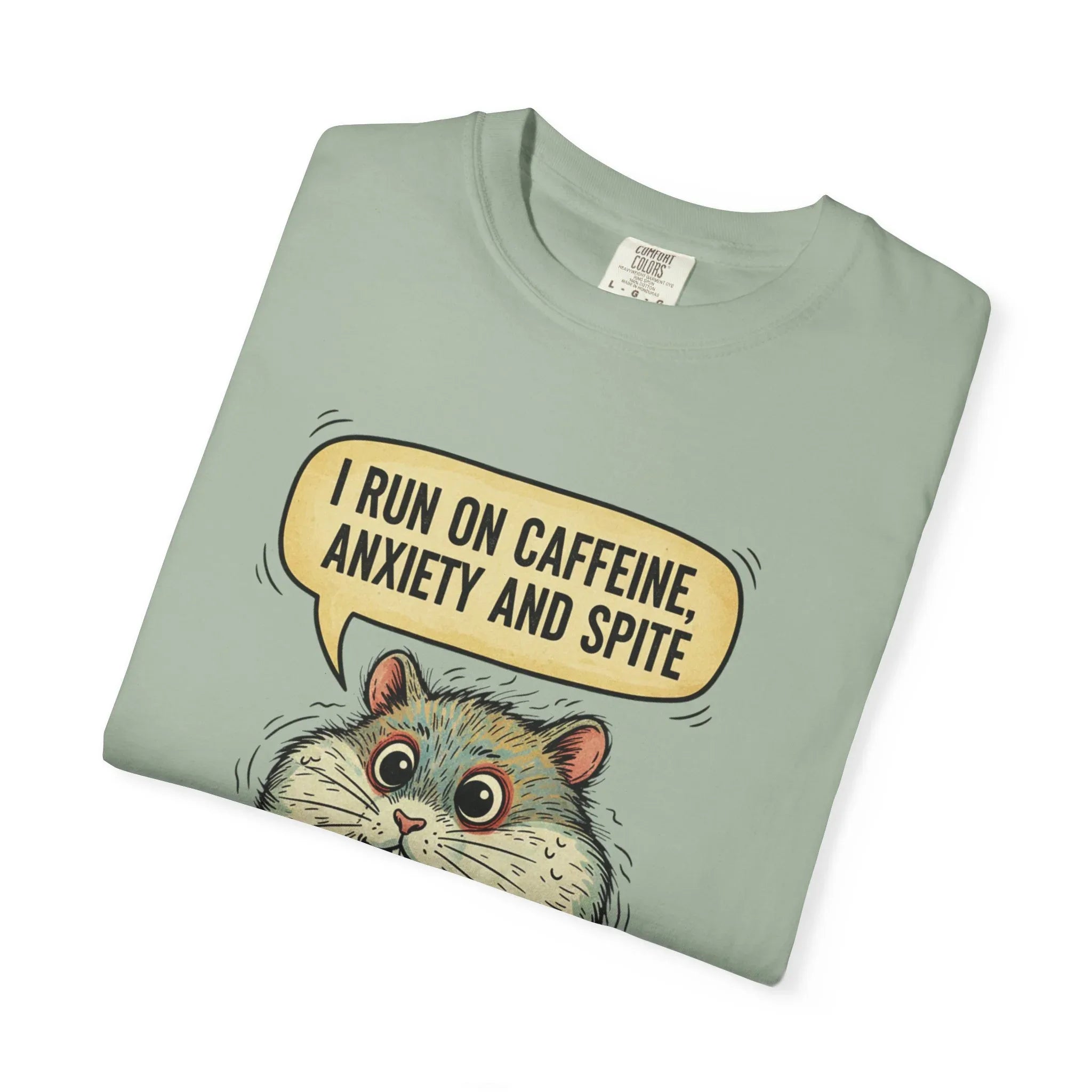 Funny Hamster Coffee Shirt - "Overthinking is My Cardio" T-Shirt - Caffeine Anxiety and Spite Gift - Sarcastic Mental Health Graphic Tee - Retro Jittery Hamster Overthinker Gift