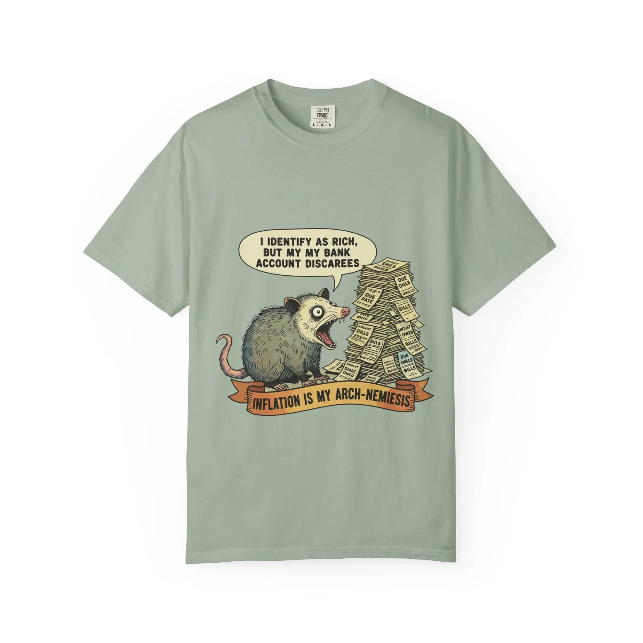 Funny Opossum Shirt Inflation Is My Arch Nemesis Tee Relatable Financial Meme Gift Sarcastic Possum Tshirt Screaming Trash Animal Top Bay